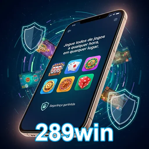 Smartphone exibindo app de cassino com interface de jogos